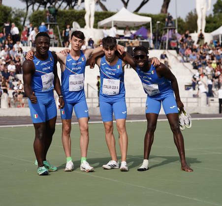 La 4x100 allievi al primato italiano al Roma Sprint Festival.