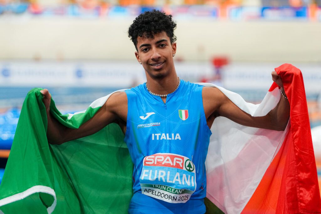 Mattia Furlani argento europeo ad Apeldoorn.
