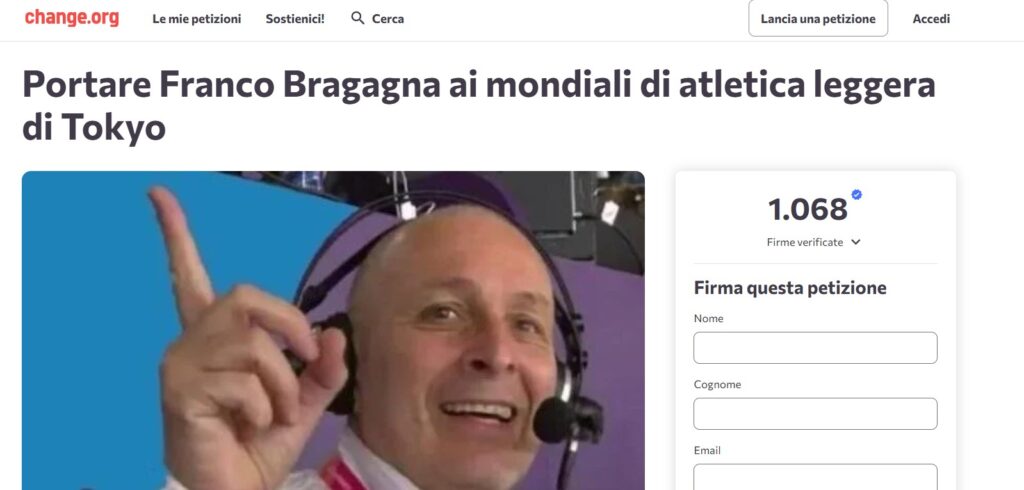 Franco Bragagna petizione su Change.org